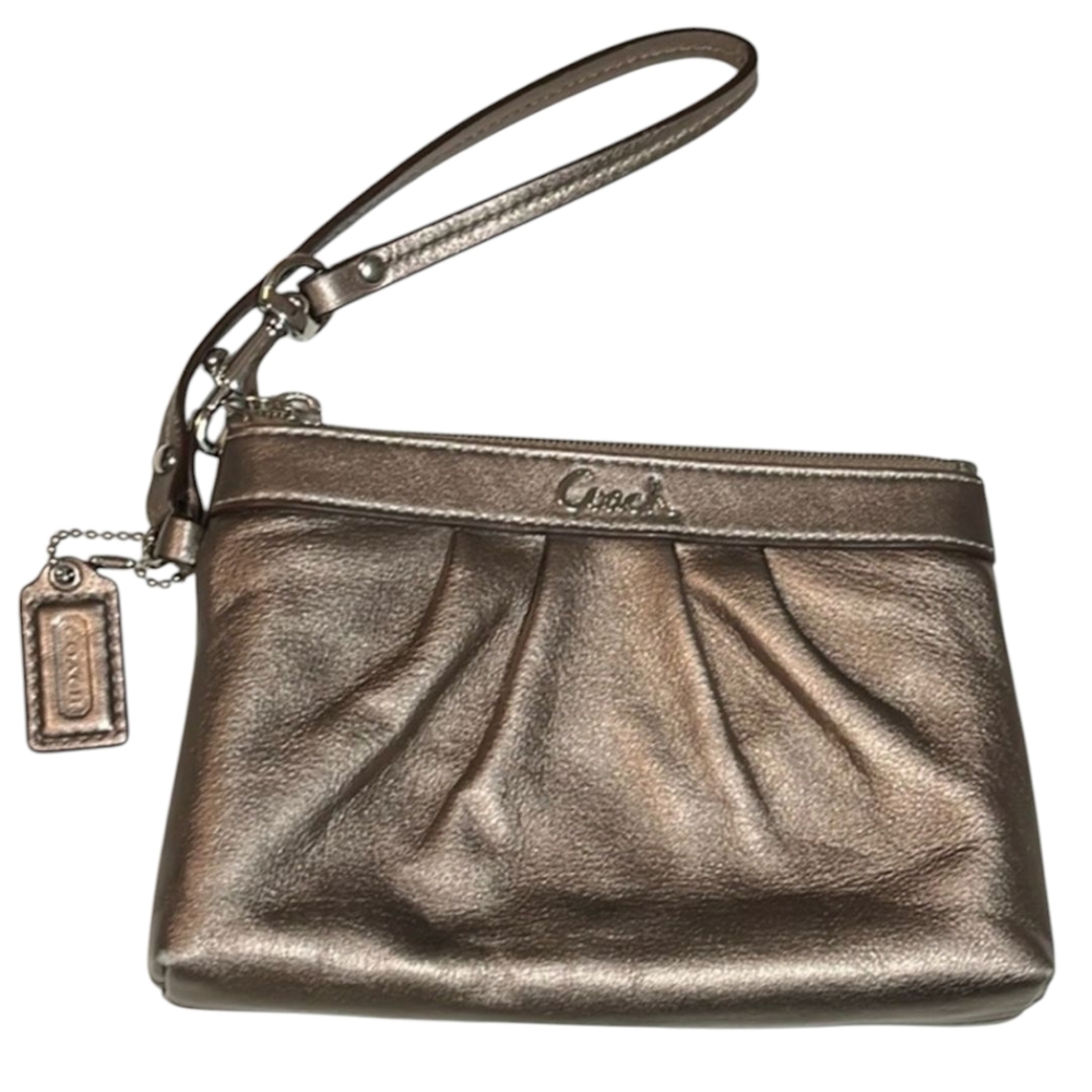 Coach Vintage Y2K Ashley Metallic Bronze Leather Wristlet
